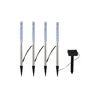 Netto Marken-Discount 4er Set LED Solarleuchten für den Außenbereich mit Farbwechsler Angebot