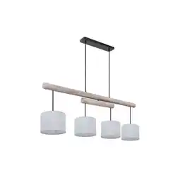 Netto Marken-Discount Hängelampe, höhenverstellbar, Holz, grau, schwarz, L 113 cm Angebot