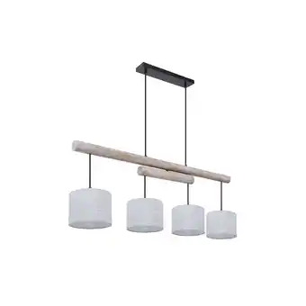 Netto Marken-Discount Hängelampe, höhenverstellbar, Holz, grau, schwarz, L 113 cm Angebot