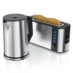 Netto Marken-Discount Arendo Frühstücks-Set in silber - Wasserkocher / Toaster Angebot