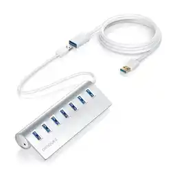Netto Marken-Discount Primewire 7-Port USB 3.0 Hub inkl. 1m USB Verlängerungskabel Alu Gehäuse / inkl. Netzteil Angebot