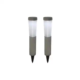 Netto Marken-Discount 2er Set LED Solarleuchten, Steinoptik, Erdspieß, H 45,6 cm Angebot