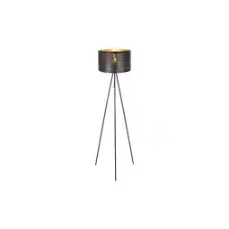 Netto Marken-Discount Stehleuchte, Dekor Stanzungen, schwarz-gold,H 153 cm Angebot