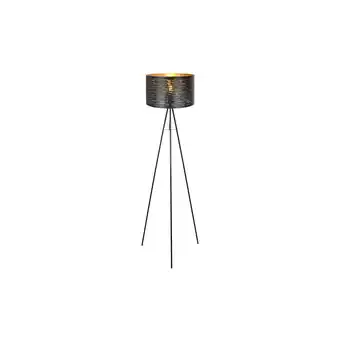 Netto Marken-Discount Stehleuchte, Dekor Stanzungen, schwarz-gold,H 153 cm Angebot