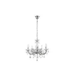 Netto Marken-Discount Kronleuchter, Lüster, Kristalle, klar, 5-flammig, H 128 cm Angebot
