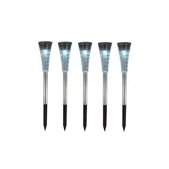 Netto Marken-Discount 5er Set RGB LED Solarleuchten aus Edelstahl mit Farbwechsler Angebot