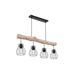 Netto Marken-Discount Hängeleuchte, Gitter Design, Holz, H 140 cm, MINA Angebot