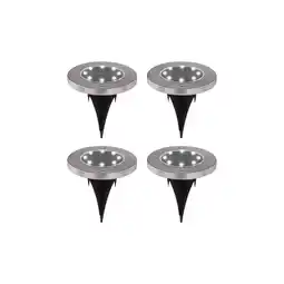 Netto Marken-Discount 4er Set LED Solar-Steckleuchten, Edelstahl, 13 cm Angebot