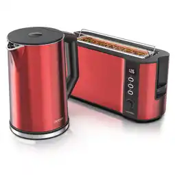 Netto Marken-Discount Arendo Frühstücksset, Wasserkocher ELEGANT 1,5L, 2 Scheiben Toaster Langschlitz, Rot Angebot