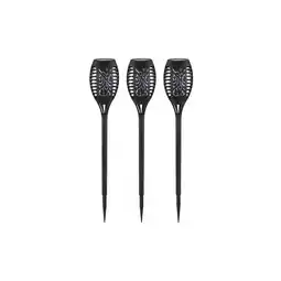 Netto Marken-Discount 3er Set LED Solar-Steckleuchte, Stanzungen, schwarz, H 49,5 cm Angebot