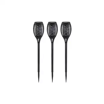 Netto Marken-Discount 3er Set LED Solar-Steckleuchte, Stanzungen, schwarz, H 49,5 cm Angebot