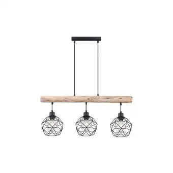 Netto Marken-Discount Hängeleuchte, Balken natur, Gitter schwarz, L 76 cm, THEODOR Angebot