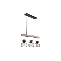 Netto Marken-Discount Hängeleuchte, Käfig Design, Holz, L 60 cm Angebot