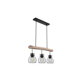 Netto Marken-Discount Hängeleuchte, Käfig Design, Holz, L 60 cm Angebot
