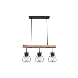 Netto Marken-Discount Hängeleuchte, Balken natur, Gitter schwarz, L 60 cm Angebot