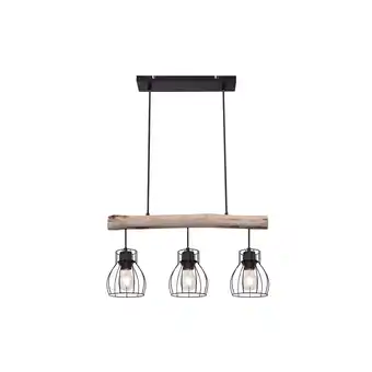 Netto Marken-Discount Hängeleuchte, Balken natur, Gitter schwarz, L 60 cm Angebot