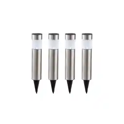 Netto Marken-Discount 4er Set LED Solarleuchten, Edelstahl, DxH 6,3x38 cm Angebot