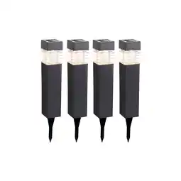 Netto Marken-Discount LED Solarlampen, IP44, grau, H 38,5cm, 4er Set Angebot
