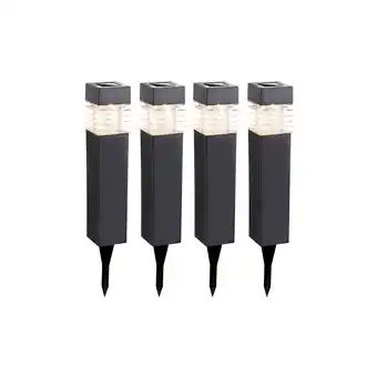 Netto Marken-Discount LED Solarlampen, IP44, grau, H 38,5cm, 4er Set Angebot