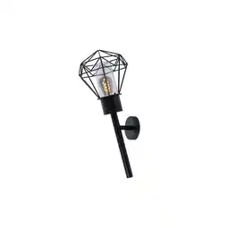 Netto Marken-Discount Wandlampe, Fackel, Gitter Design, schwarz H 28,5 cm Angebot