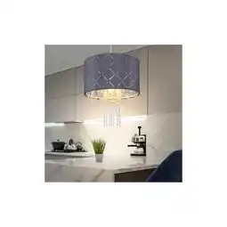 Netto Marken-Discount Hängeleuchte, Kristalle, Samt, grau, 35 cm Angebot