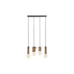 Netto Marken-Discount Hängeleuchte, Holz Eukalyptus, schwarz, H 150 cm Angebot