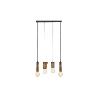Netto Marken-Discount Hängeleuchte, Holz Eukalyptus, schwarz, H 150 cm Angebot