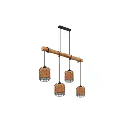Netto Marken-Discount Hängeleuchte, Holzoptik schwarz, braun, H 140 cm Angebot