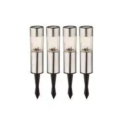 Netto Marken-Discount 4er Set LED Edelstahl Solarlampen für den Außenbereich Angebot