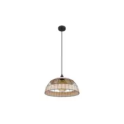 Netto Marken-Discount Hängeleuchte, Rattan, Gittergeflecht, schwarz, braun, H120cm Angebot