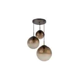 Netto Marken-Discount Hängeleuchte, Glas, 3 Kugeln, braun, H 120 cm Angebot