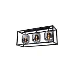 Netto Marken-Discount Deckenleuchte, schwarz, Glas rauch, L 77 cm Angebot