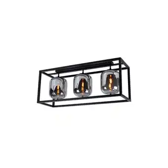 Netto Marken-Discount Deckenleuchte, schwarz, Glas rauch, L 77 cm Angebot