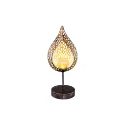 Netto Marken-Discount LED Solarleuchte, Feuer-Effekt, Tropfen-Optik, crackle, gold Angebot