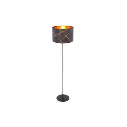 Netto Marken-Discount Stehleuchte, schwarz-gold, Textil-Schirm, H 151 cm Angebot