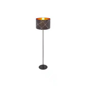 Netto Marken-Discount Stehleuchte, schwarz-gold, Textil-Schirm, H 151 cm Angebot