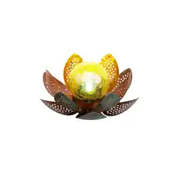Netto Marken-Discount LED Solarleuchte, Lotusblume, grün, gold Angebot