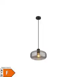 Netto Marken-Discount LED Hängelampe, Metall schwarz, Glas rauch, H 120 cm Angebot