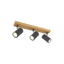 Netto Marken-Discount Deckenleuchte, Holzoptik, graphit, Spots beweglich, L 41 cm Angebot