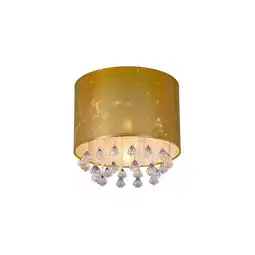 Netto Marken-Discount LED, Deckenleuchte, Metall, Nickel matt, Textilschirm, Acrylkristalle, D 30 cm Angebot