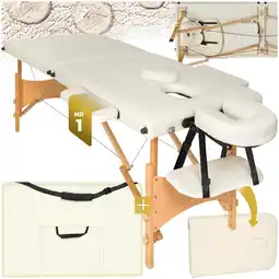 Netto Marken-Discount tectake 2 Zonen Massageliege, Breite 61 cm, Polsterung 5 cm, mit Holzgestell, 210 x 95 x 84 cm Angebot