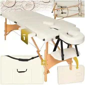 Netto Marken-Discount tectake 2 Zonen Massageliege, Breite 61 cm, Polsterung 5 cm, mit Holzgestell, 210 x 95 x 84 cm Angebot