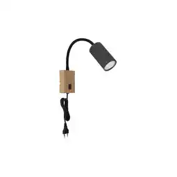 Netto Marken-Discount Wandleuchte, Holzoptik, flexibel verstellbar, Stromkabel, H 44 cm Angebot