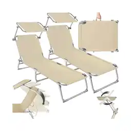 Netto Marken-Discount tectake 2er Set Gartenliege, klappbar, 4-fach verstellbare Rückenlehne, 190 x 68 x 28 cm Angebot