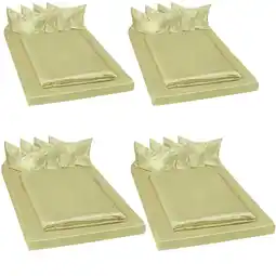 Netto Marken-Discount tectake 4 Bettwäsche-Sets Satin, 24-teilig, atmungsaktiv, 150 x 200 cm Angebot