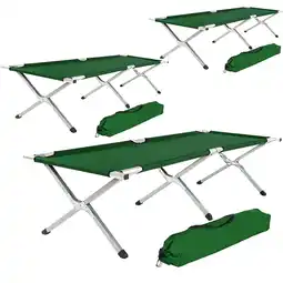 Netto Marken-Discount tectake 3er Set Feldbett, mit Aluminiumgestell, Belastbarkeit 150 kg, 190 x 70 x 45 cm Angebot