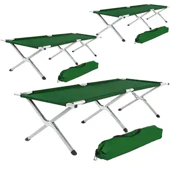 Netto Marken-Discount tectake 3er Set Feldbett, mit Aluminiumgestell, Belastbarkeit 150 kg, 190 x 70 x 45 cm Angebot