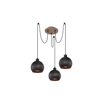 Netto Marken-Discount Pendellampe, Holz, schwarz, gold, H 225 cm Angebot