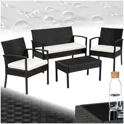 Netto Marken-Discount tectake Rattan Sitzgruppe, für 4 Personen, UV-beständig, schlanke Gestelle Angebot