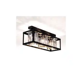 Netto Marken-Discount Deckenleuchte, schwarz, Glaskristall rauch, L 51 cm Angebot